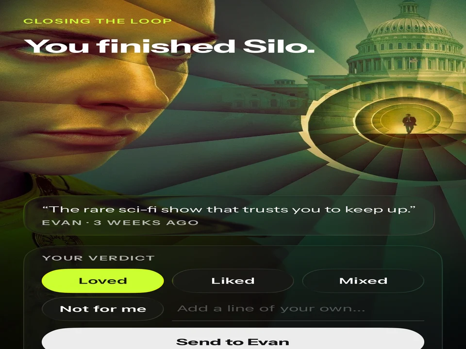 WatchWatch closing-the-loop screen with verdict choices and a Send to Evan action